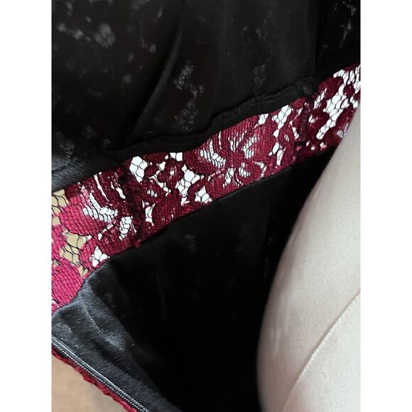 Alexia Admor Womens Floral Lace Sheath Peplum Hem Sleeveless Red Dress sz XL - Picture 7 of 14